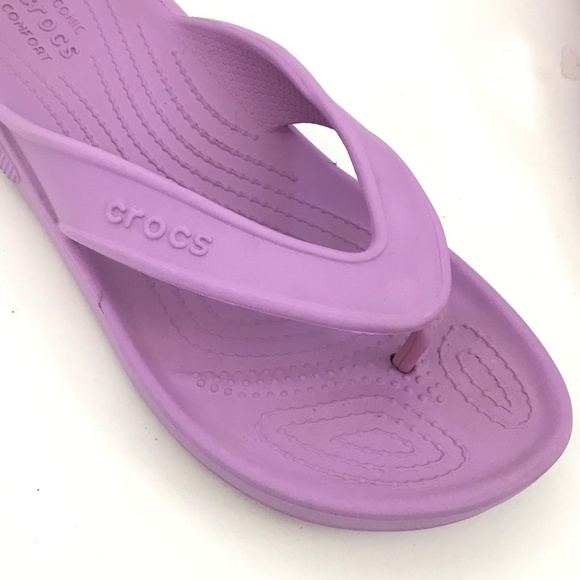 CROCS Flip Flop Sandals Classic ll Lilac Purple Thong Sandals Women’s Size 7 - Picture 2 of 14